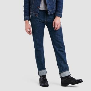 Levis Dark Wash Straight Leg 501 Denim Jeans